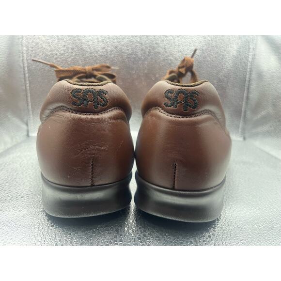 SAS Free Time Womens Comfort Walking Brown Leather Lace Up Shoes - Picture 6 of 7